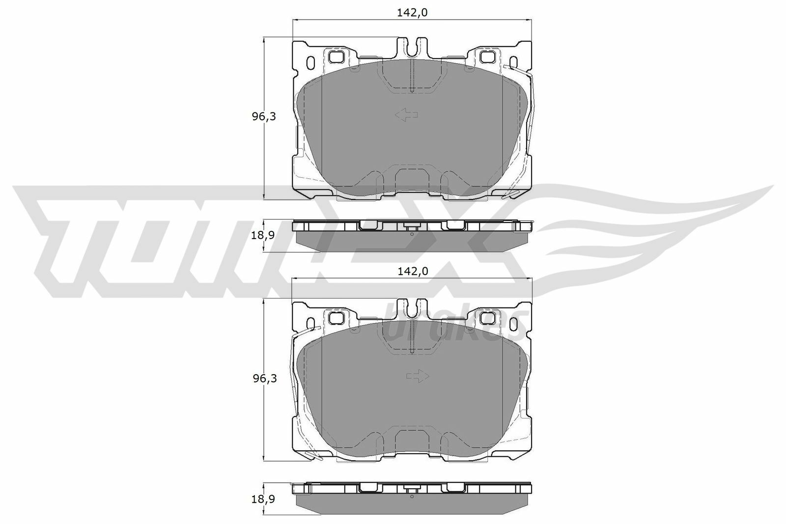 Sada brzdových platničiek kotúčovej brzdy TOMEX Brakes